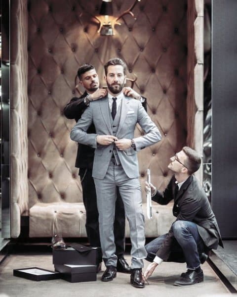 Mens Grey Suit Style Looks