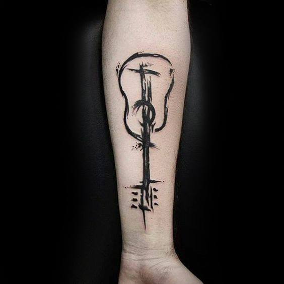 Mens Guitar Music Inner Forearm Simple Tattoos