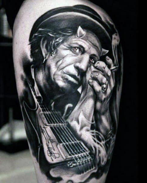 Men's Guitar Tattoo