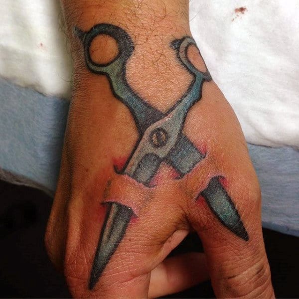 Mens Hair Scissor Tattoo Designs