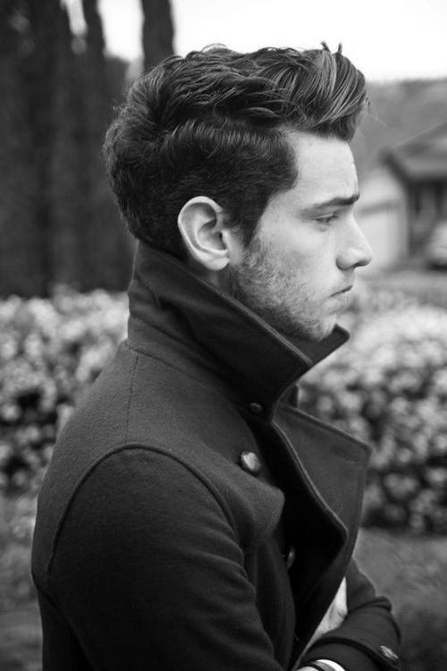 Side-parted quiff with a natural finish