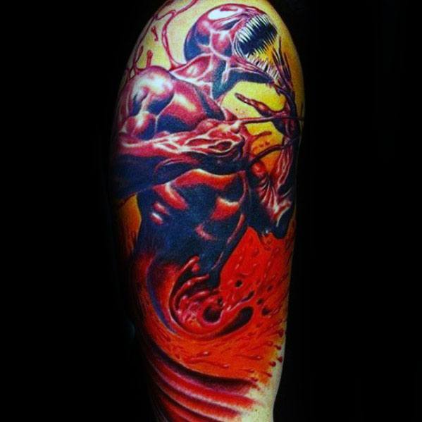 Mens Half Sleeve Carnage Tattoo Design Ideas