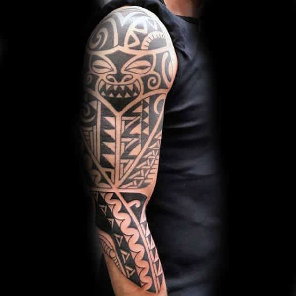 Mens Half Sleeve Tribal Tattoo Design Inspiration