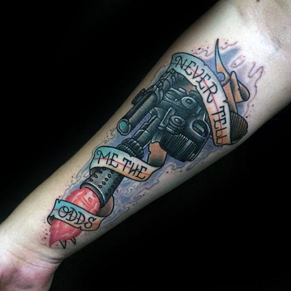 Mens Han Solo Tattoo Design Ideas On Inner Forearm