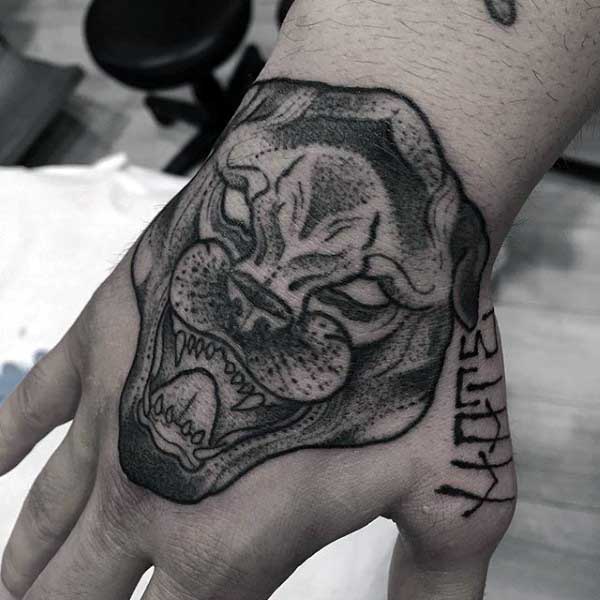 Mens Hand Black Panther Tattoos