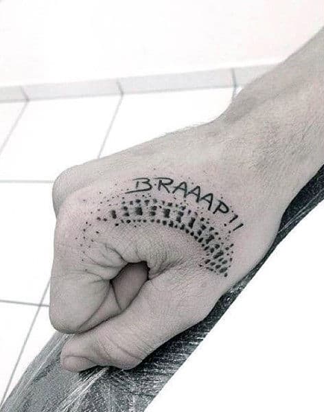 Mens Hand Motocross Tattoo Ideas