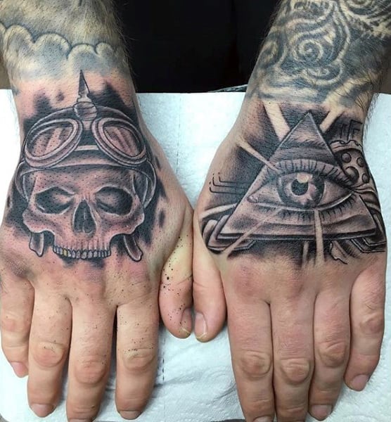 Mens Hands Illuminati Tattoo