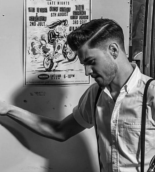 Mens Hard Part Old School Hair Style