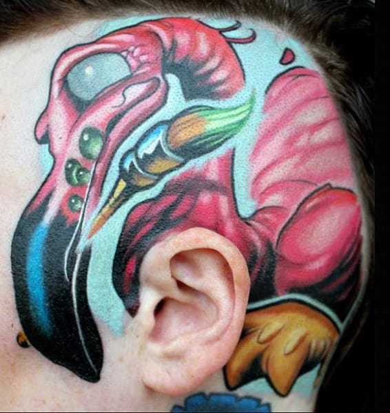 Mens Head New School Tattoo