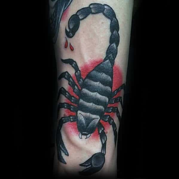 Mens Inner Forearm Old School Retro Traditional Scorpion Tattoo Ideas