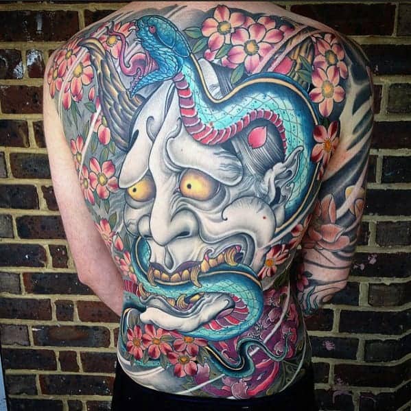 mens-japanese-demon-snake-full-back-tattoos