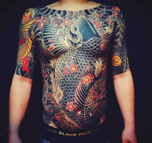 mens-japanese-koi-fish-full-chest-tattoo-inspiration-3