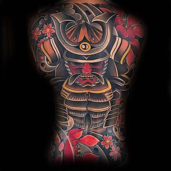 Mens Japanese Samuari Extreme Full Back Tattoo