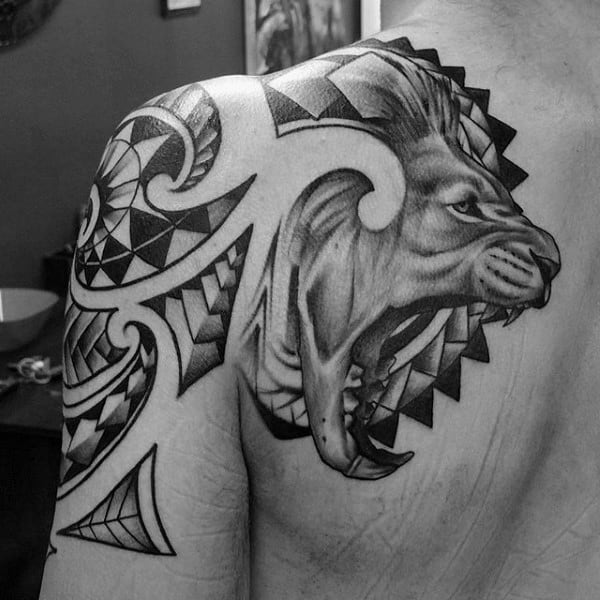 Mens Jet Black Quarter Sleeves Tattoo