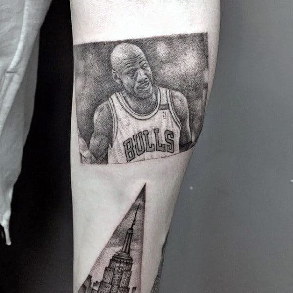 Mens Jordan Photograph Tattoo On Arm