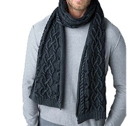 Mens Kinross Chunky Cotton Cable Scarf Purchase