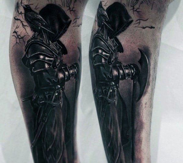 Mens Knight In Armor Inner Forearm Tattoos