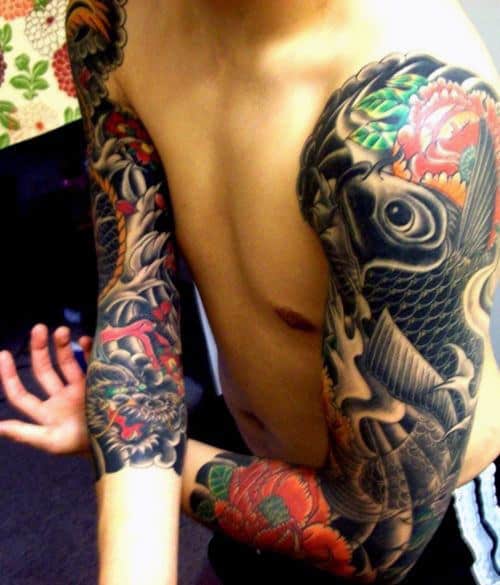 Men's Koi Fish Tattoo On Arms
