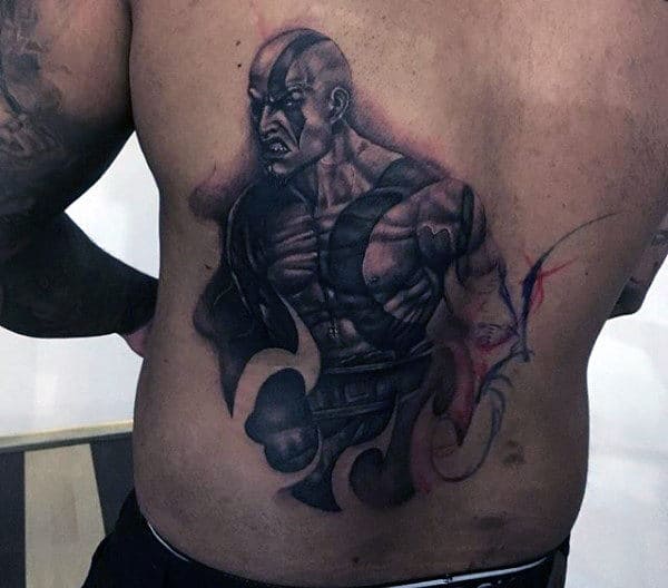 Mens Kratos Back Tattoo Ideas