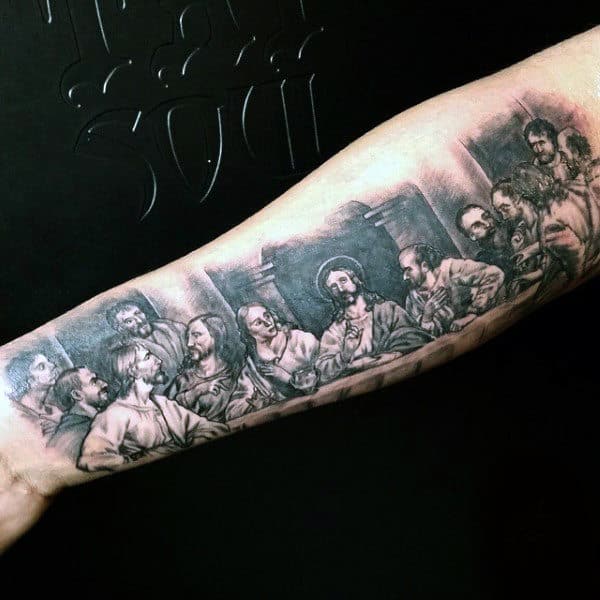 Mens Last Supper Jesus Tattoo Design Ideas