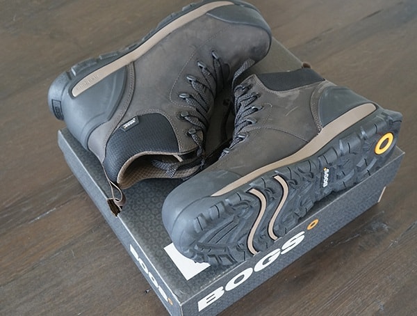 Mens Leather Upper Lace Up Boots Bogs Foundation Mid Leather Composite Toe