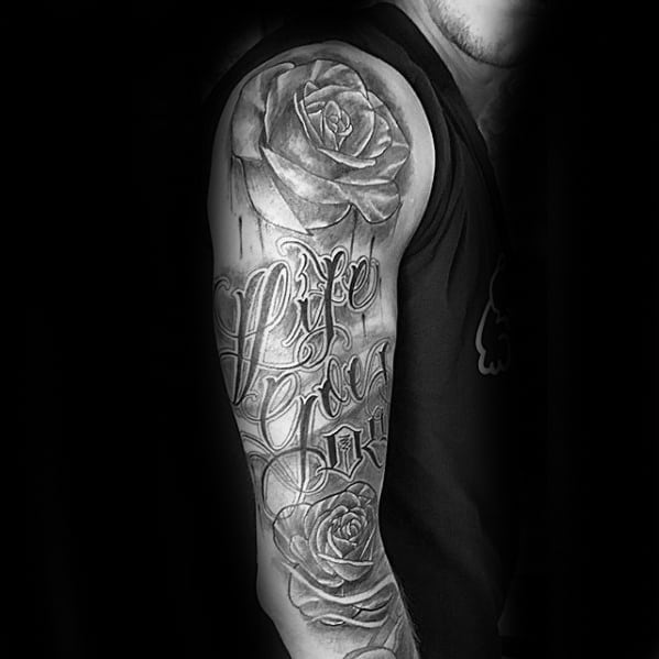 Mens Life Goes On Tattoo Design Inspiration