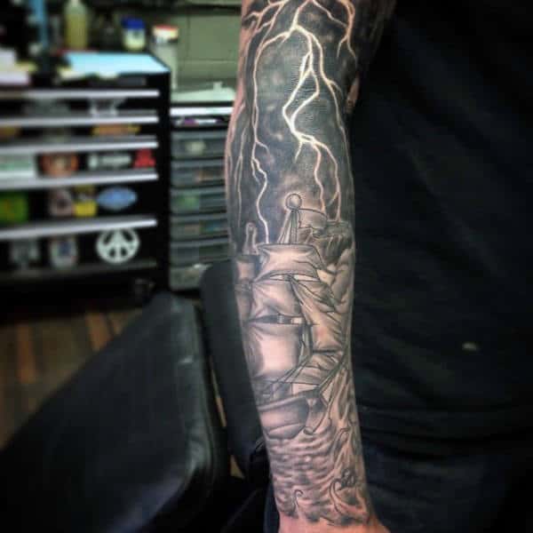 Mens Lightning Bolt Tattoos Sleeve