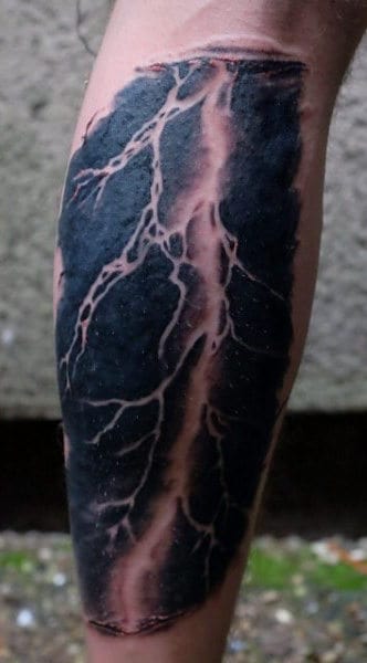 Mens Lightning Tattoo