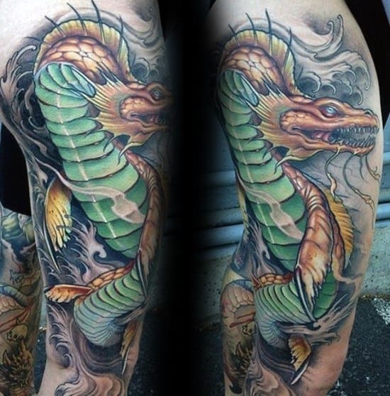 Mens Loch Ness Monster Tattoo Design Inspiration