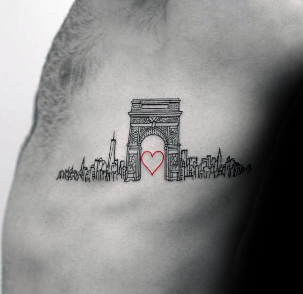 Mens London Coolest Small Rib Cage Side Tattoo