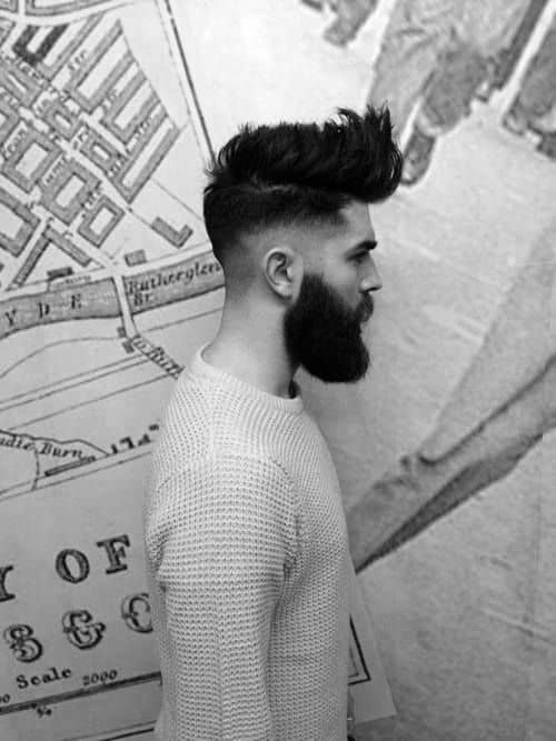 Mens Long To Medium High Fade Hairstyles With Beard