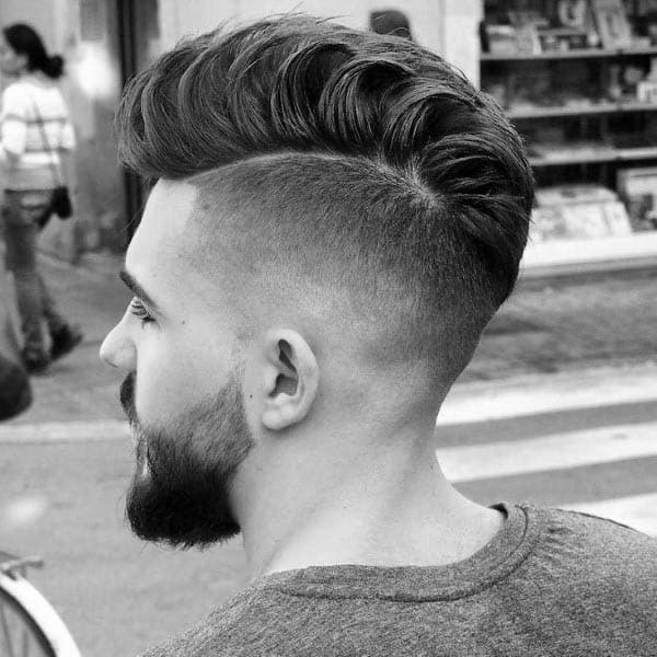 Mens Low Fade Shaved Side Medium Haircut Ideas