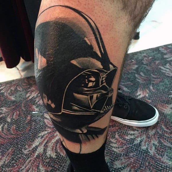 Mens Lower Legs Darth Vader Tattoo