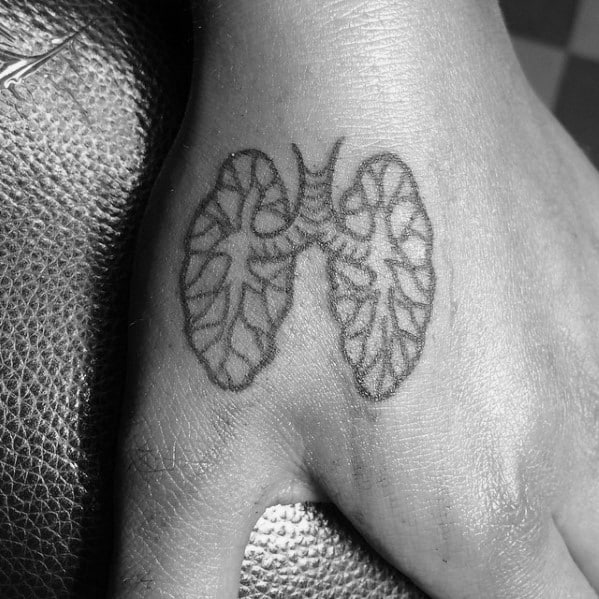 Mens Lung Small Hand Tattoo Design Inspiration