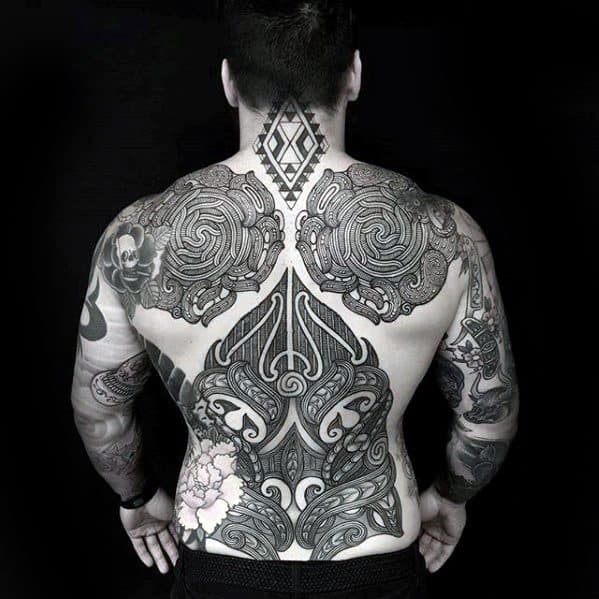 Mens Manly Awesome Tribal Tattoo Designs Full Back