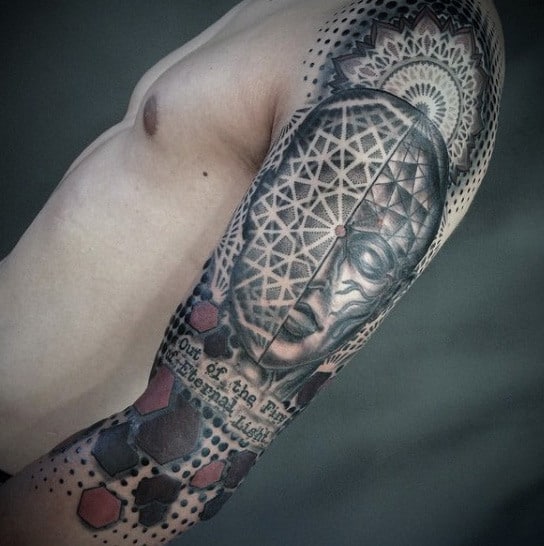 Mens Mathematical Sacred Geometry Tattoo