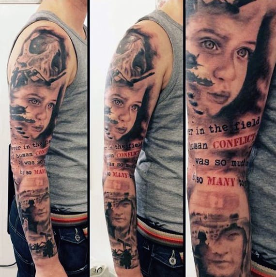 Men's Military Forearm Tattoos