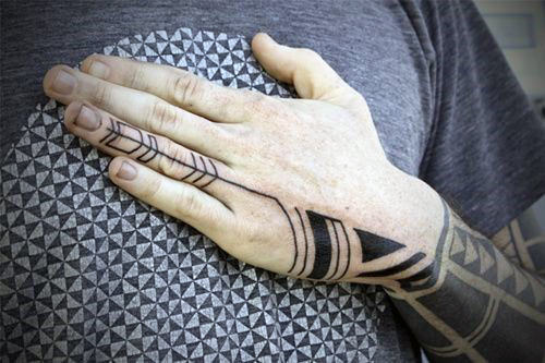 Mens Minimalist Tribal Hand Tattoos