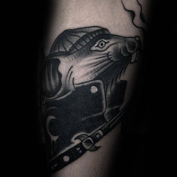 Mens Mobster Rat Arm Tattoos
