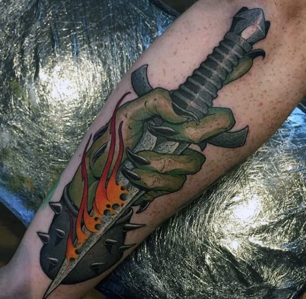 Mens Morgul Blade Lord Of The Rings Outer Forearm Tattoos