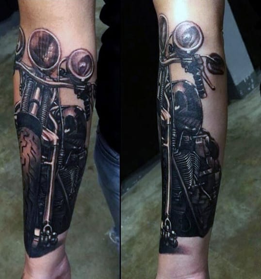 Men's Motorcycle Half Sleeve Tattoos