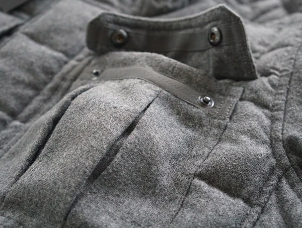 Mens Nau Utility Wool Down Jacket Front Pocket Open