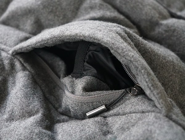 Mens Nau Utility Wool Down Jacket Zippered Hand Pocket