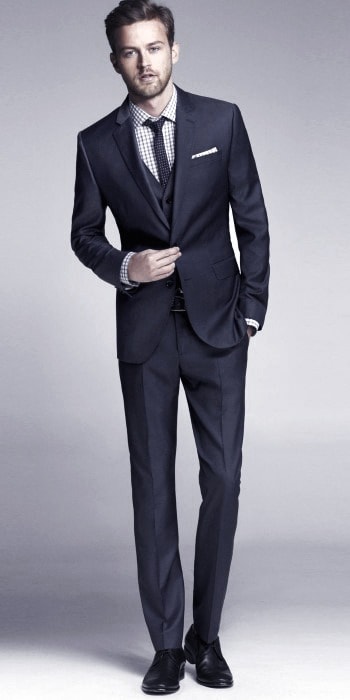 Mens Navy Blue Suit Black Shoes Style Ideas