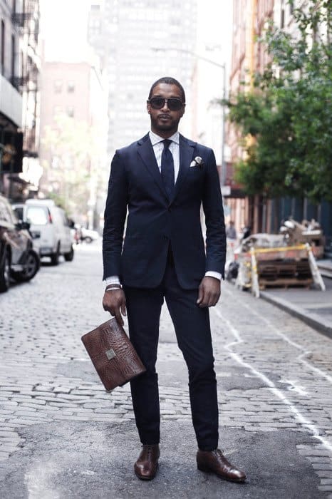 Mens Navy Blue Suit Brown Shoes Style Looks