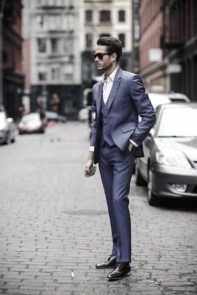 Mens Navy Blue Suit Outfit Style Ideas