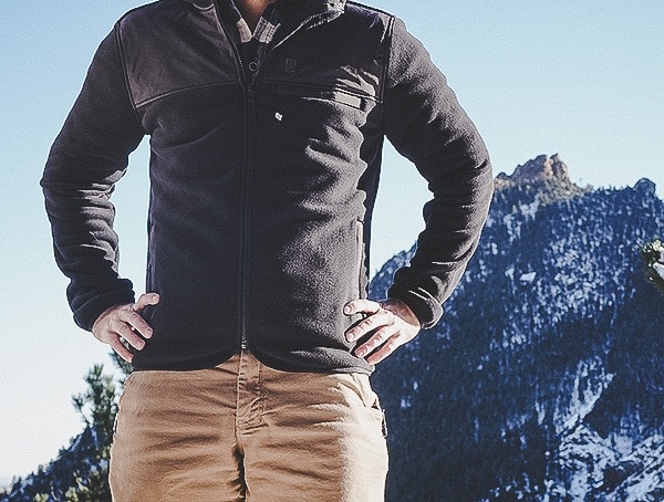 Mens Navy Fleece Hoodie Topo Designs Review Front Zippere Closed