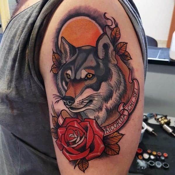 mens-neo-traditional-wolf-tattoo-ideas
