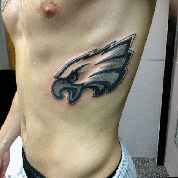 Mens Nfl Football Philiadephia Eagles Logo Rib Cage Side Tattoos