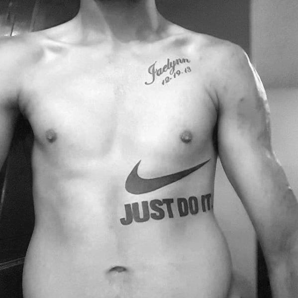 Mens Nike Just Do It Rib Cage Side Logo Tattoo